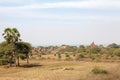 Landscape with Bagan ruins, Myanmar Royalty Free Stock Photo