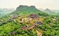 Landscape of the Bai Dinh temple complex at Trang An, Vietnam Royalty Free Stock Photo