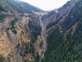 Landscape of the Balea waterfall in the Fagaras mountains in late autumn Royalty Free Stock Photo