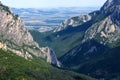 Landscape of Balkan Mountains with Vratsata pass, town of Vratsa and Village of Zgorigrad, Bulgaria Royalty Free Stock Photo