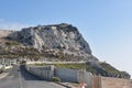 Landscape and Barbary macaques in Gibraltar, Royalty Free Stock Photo