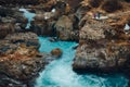 The Landscape of Barnafoss Waterfall, Iceland Royalty Free Stock Photo