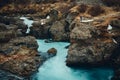 The Landscape of Barnafoss Waterfall, Iceland Royalty Free Stock Photo