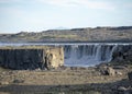 Landscape of basalt rocks and Detifoss waterfall Diamond Circle Iceland Royalty Free Stock Photo