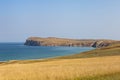 Landscape with Baykal lake and blue sky.