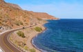 Landscape with road in the bays of Loreto in baja california sur II