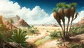 10000 BC desertic landscape background