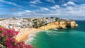 Landscape with beach in Carvoeiro town