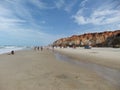 Landscape of the beach and cliffs at Morro Branco beach in Fortaleza Royalty Free Stock Photo