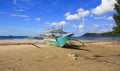 Landscape the beach of Nagtabon. The island of Palawan.