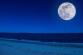 Landscape of beach at night