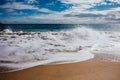 Landscape of beach and sea with blue sky