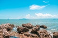 Landscape of beach and sea with reef rock beach Royalty Free Stock Photo