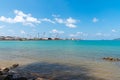 Landscape of beach and sea with reef rock beach Royalty Free Stock Photo