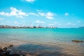 Landscape of beach and sea with reef rock beach Royalty Free Stock Photo