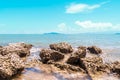 Landscape of beach and sea with reef rock beach Royalty Free Stock Photo