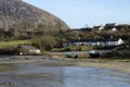 Landscape of beach and shore at the village of Trefor on the Llyn Peninsula, north Wales