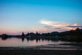 Landscape of beach on the sunset time