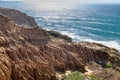Landscape and beach view from Torrey Pines State Reserve and Beach in San Diego, California Royalty Free Stock Photo