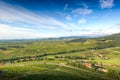 Landscape of Beaujolais with vineyards of Brouilly and Odenas village, France Royalty Free Stock Photo