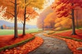 Road in the autumn season