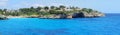 Landscape of the beautiful bay of Cala Anguila with a wonderful turquoise sea, Porto Cristo, Majorca, Spain Royalty Free Stock Photo