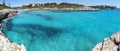 Landscape of the beautiful bay of Cala Romantica with a wonderful turquoise sea, Majorca, Spain Royalty Free Stock Photo