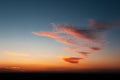 Landscape of beautiful cloudy sky at sunset. Colourful natural background.