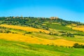 Landscape of the beautiful hilly Tuscany field in Italy