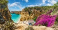 Landscape with beautiful Praia da Marinha Royalty Free Stock Photo