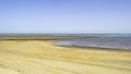 Landscape of beautiful sandy great Beach in Chipiona town, Cadiz, Andalusia, Spain Royalty Free Stock Photo