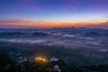 Landscape of beautiful sunrise at Khao Na Nai Luang Dharma Park in Thailand