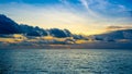 Landscape of beautiful sunset in Maldives island sandy beach wit Royalty Free Stock Photo