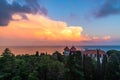 Landscape with a beautiful sunset sky and Black Sea, Crimea Royalty Free Stock Photo