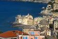A landscape of a beautiful village, Camogli, Liguria, Italy Royalty Free Stock Photo