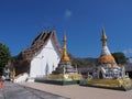 Landscape of beautiful vintage temple Wat Jomjang at Mae Hong Son province, Thailand