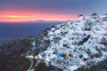 Landscape of beautiful world famous village of Oia, just after sunset, Santorini