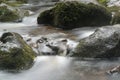 Landscape of Becky Falls waterfall in Dartmoor National Park Eng