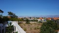 The landscape behind the balcony