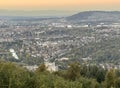 Landscape with Bern city seen from Gurten hill on a beautiful day