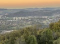 Landscape with Bern city seen from Gurten hill on a beautiful day