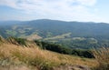 Landscape of Bieszczady national park, view from hill