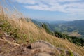 Landscape of Bieszczady national park, view from hill