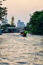 Landscape of big buddha in the city large Buddha statue in Bangkok Wat Pak Nam Phasi Charoen Thailand