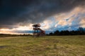 Landscape with big watching tower Royalty Free Stock Photo