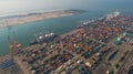 Landscape from bird eye view for Laem chabang logistic port Royalty Free Stock Photo