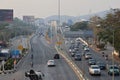 Landscape from a bird& x27;s eye view, Dechatiwong Bridge, traffic conditions, Nakhon Sawan Province, Thailand