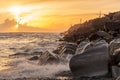 Landscape of Blaketown Beach during the sunset in Greymouth West Coast, New Zealand