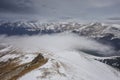 Landscape with blanket of fog in the mountain Royalty Free Stock Photo