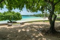 Landscape with Blue Bay,beach at Mauritius Royalty Free Stock Photo